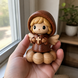 Silent Guardian Wooden Angel-A Small Prayer Companion for Her Bedside, Desk, or Prayer Corner
