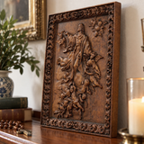 Assumption of Mary Hand-Carved Wood Wall Art: A Tribute to Heavenly Glory