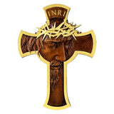 Jesus Holy Crown of Thorns Wood Cross, Christ delivered us from the curse of sin - BGCOPPER