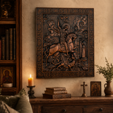 St. George the Victorious Hand-Carved Wood Icon – A Symbol of Courage & Faith