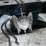 St Michael's Archangel Shield Necklace,The Patron Saint of Paratrooper Police Military Paramedic Fireman - BGCOPPER