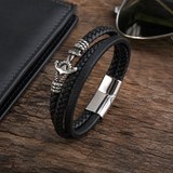 Anchor Leather Braided Bracelet