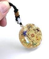 Natural Gemstone Charm Fashion Necklace Engrave Flower Of Life Multidimensional Metatron's Cube Pendant Reiki Heal Crystal Jewelry - BGCOPPER