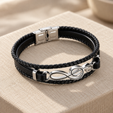 Men's Treble Clef Leather Bracelet – Stainless Steel Music Note Jewelry, A Meaningful Gift for Music Lovers