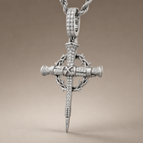 Nail Cross Crown of Thorns Necklace – Faith, Redemption & Timeless Strength - side view