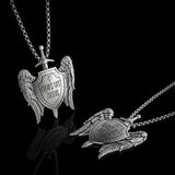St Michael's Archangel Shield Necklace,The Patron Saint of Paratrooper Police Military Paramedic Fireman - BGCOPPER