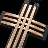 Modern Interwoven Stripe Cross Necklace – Bold Faith, Urban Style