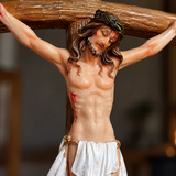 Jesus Christ Crucifix Statue – 11.4" Standing Christian Cross for Prayer, Home Décor & Meaningful Faith Gifts