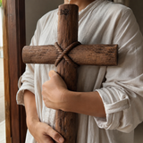 Hand-Carved Beechwood Intertwined Cross of Unity in Christ