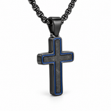 Modern Cross Pendant Necklace – Titanium Steel Christian Necklace for Men