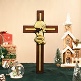 Praying Boy/Girl Cross Wooden Sculpture - BGCOPPER