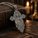 Keep His Sacred Heart Close to Yours – S925 Sterling Silver Jesus Cross Necklace