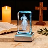 Divine Mercy LED Crystal Lamp: A Christian Symbol of Trust & Healing - craftsmanship detail