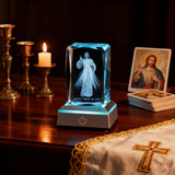 Divine Mercy LED Crystal Lamp: A Christian Symbol of Trust & Healing - Christian gift presentation