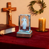 Divine Mercy LED Crystal Lamp: A Christian Symbol of Trust & Healing - design detail
