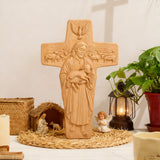 Beechwood Good Shepherd Cross Hand-Carved Shepherd Icon | Finding Rest in His Loving Arms