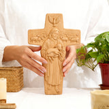 Beechwood Good Shepherd Cross Hand-Carved Shepherd Icon | Finding Rest in His Loving Arms