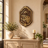 St. Michael Archangel Hand-Carved Wooden Wall Plaque – Sword & Shield of Divine Protection