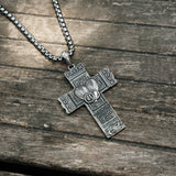 S925K Silver "Faith, Hope, Love" Cross Necklace with Bible Verse - BGCOPPER