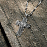 S925K Silver "Faith, Hope, Love" Cross Necklace with Bible Verse - BGCOPPER