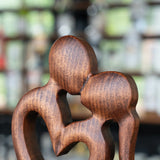 Couple Wooden Carved Love Tabletop Ornament - BGCOPPER