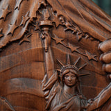 Lady Liberty Wall Decor Art Wood Sculpture - BGCOPPER