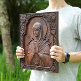 Our Lady of Sorrows Wooden Wall Decor - Our Lady of the Seven Arrows Softens the Heart of Evil - BGCOPPER