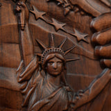 Lady Liberty Wall Decor Art Wood Sculpture - BGCOPPER