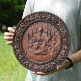 Universal God Round Wooden Carving Wall Decoration - BGCOPPER