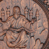 Universal God Round Wooden Carving Wall Decoration - BGCOPPER
