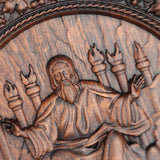Universal God Round Wooden Carving Wall Decoration - BGCOPPER