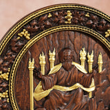 Universal God Round Wooden Carving Wall Decoration - BGCOPPER