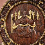 Universal God Round Wooden Carving Wall Decoration - BGCOPPER