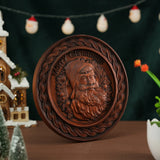 Best Christmas Gift - Santa Claus Round Wooden Wall Decoration - BGCOPPER