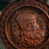 Best Christmas Gift - Santa Claus Round Wooden Wall Decoration - BGCOPPER