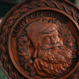 Best Christmas Gift - Santa Claus Round Wooden Wall Decoration - BGCOPPER