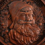 Best Christmas Gift - Santa Claus Round Wooden Wall Decoration - BGCOPPER