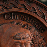 Best Christmas Gift - Santa Claus Round Wooden Wall Decoration - BGCOPPER