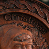 Best Christmas Gift - Santa Claus Round Wooden Wall Decoration - BGCOPPER