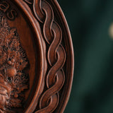 Best Christmas Gift - Santa Claus Round Wooden Wall Decoration - BGCOPPER