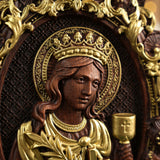 St. Barbara, patron saint of artillery, wood sculpture - BGCOPPER