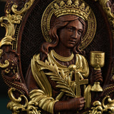 St. Barbara, patron saint of artillery, wood sculpture - BGCOPPER