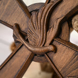 Holy Spirit Cross Wooden Hand Carved Cross for Wall Decor, Religious Gift Cross - BGCOPPER