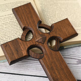 Irish Celtic Cross Wooden Hand Carved Cross for Wall Decor, Religious Gift Cross - BGCOPPER