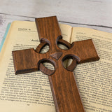 Irish Celtic Cross Wooden Hand Carved Cross for Wall Decor, Religious Gift Cross - BGCOPPER