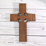 Irish Celtic Cross Wooden Hand Carved Cross for Wall Decor, Religious Gift Cross - BGCOPPER