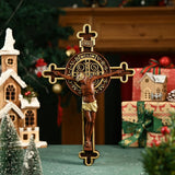 The Redemption of Christ and the Protective Oath of Saint Benedict Double-sided engraved cross - BGCOPPER