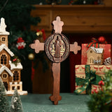 The Redemption of Christ and the Protective Oath of Saint Benedict Double-sided engraved cross - BGCOPPER