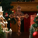 The Redemption of Christ and the Protective Oath of Saint Benedict Double-sided engraved cross - BGCOPPER