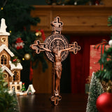 The Redemption of Christ and the Protective Oath of Saint Benedict Double-sided engraved cross - BGCOPPER